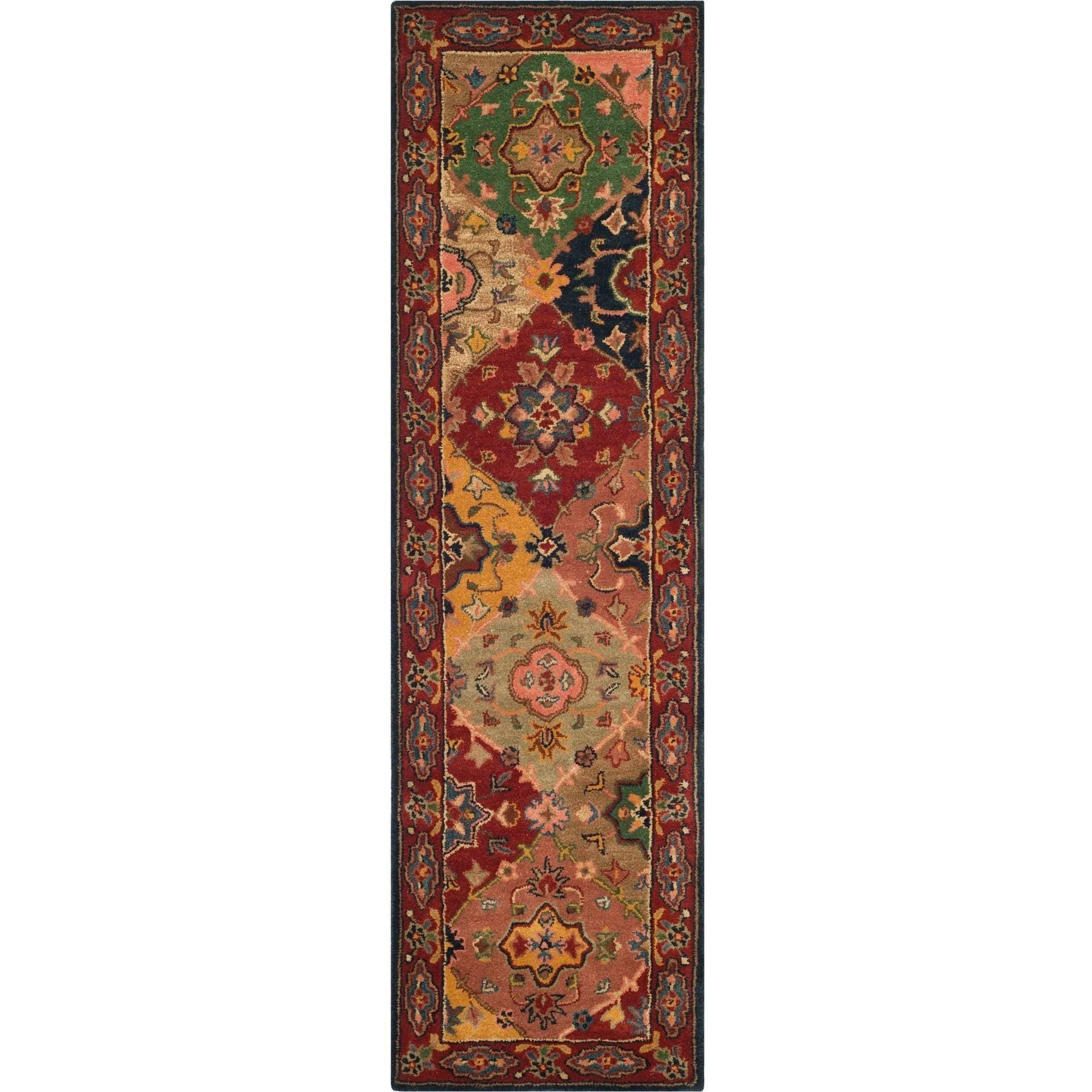 Heritage HG926 Hand Tufted Runner Rug - Red/Multi - 2'3"x22' - Safavieh.