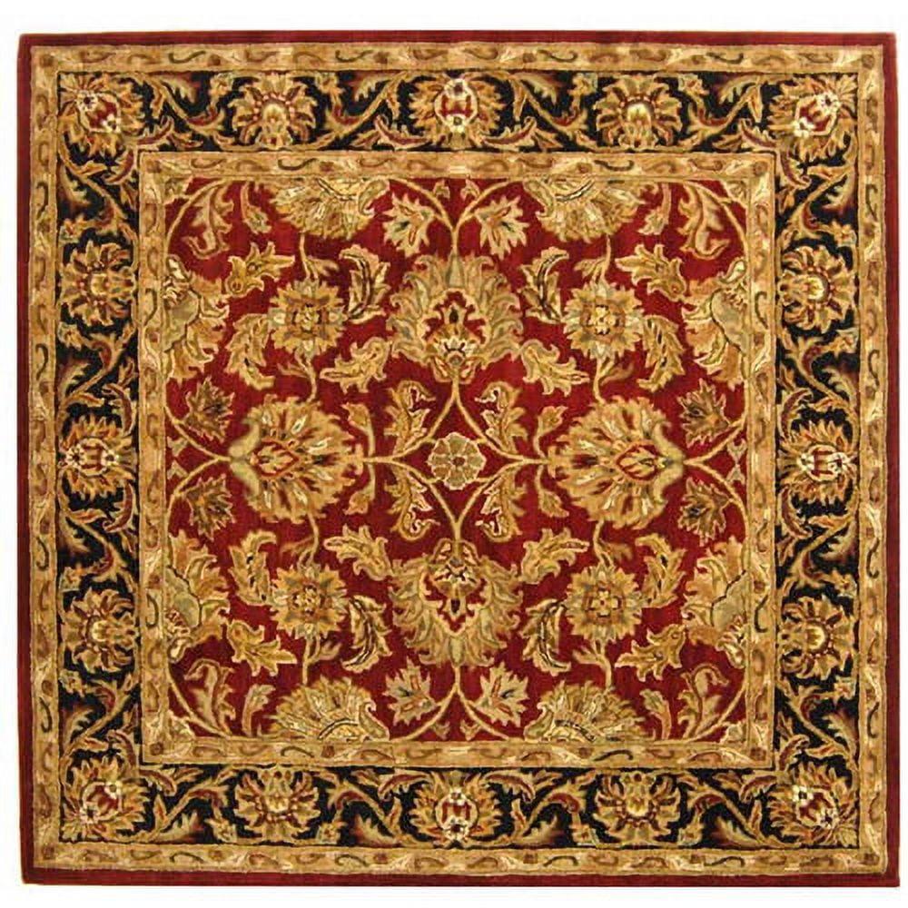 SAFAVIEH Heritage Valery Oriental Wool Area Rug, Red/Black, 10' x 10' Square