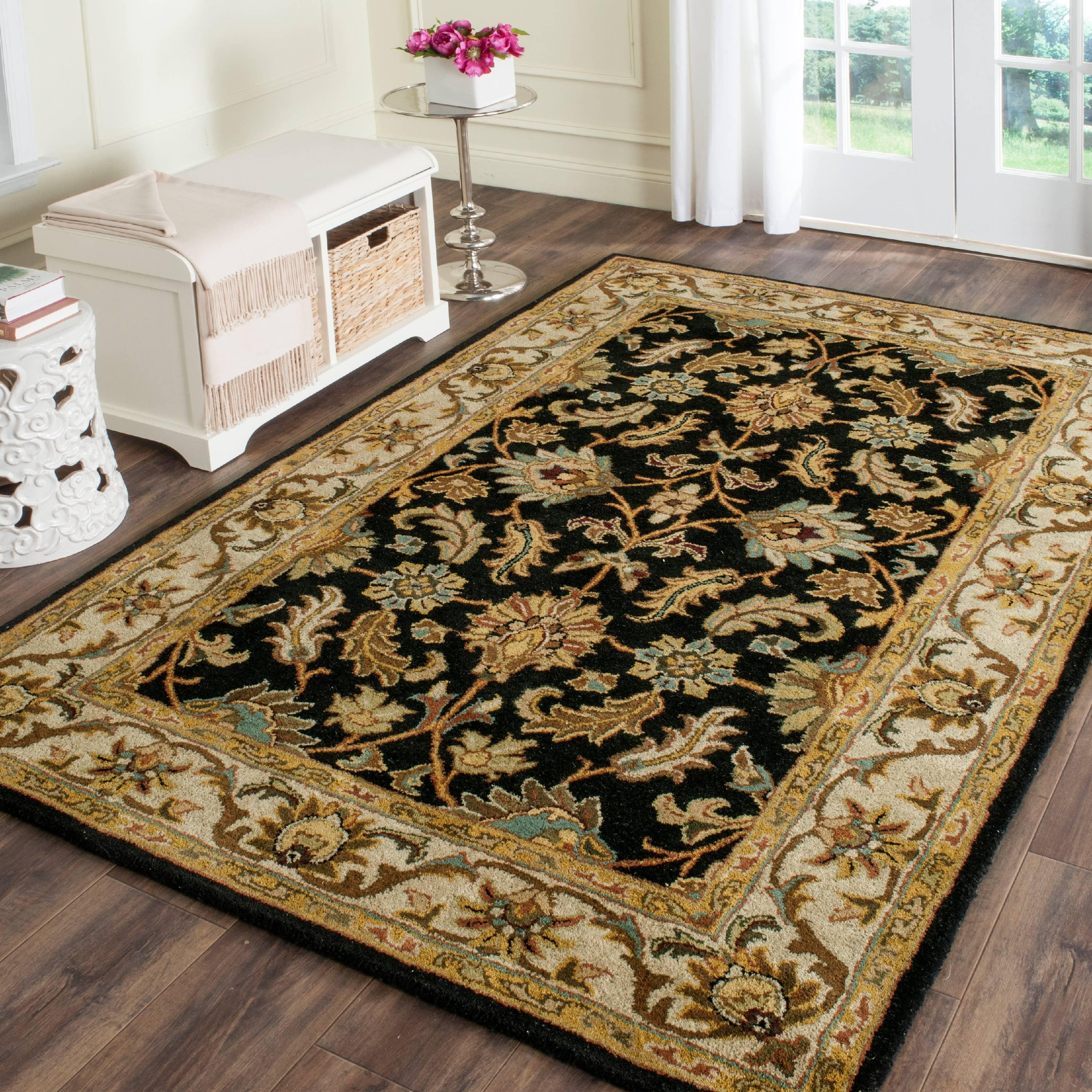 Heritage HG628 Hand Tufted Area Rug - Black/Beige - 3'x5' - Safavieh.