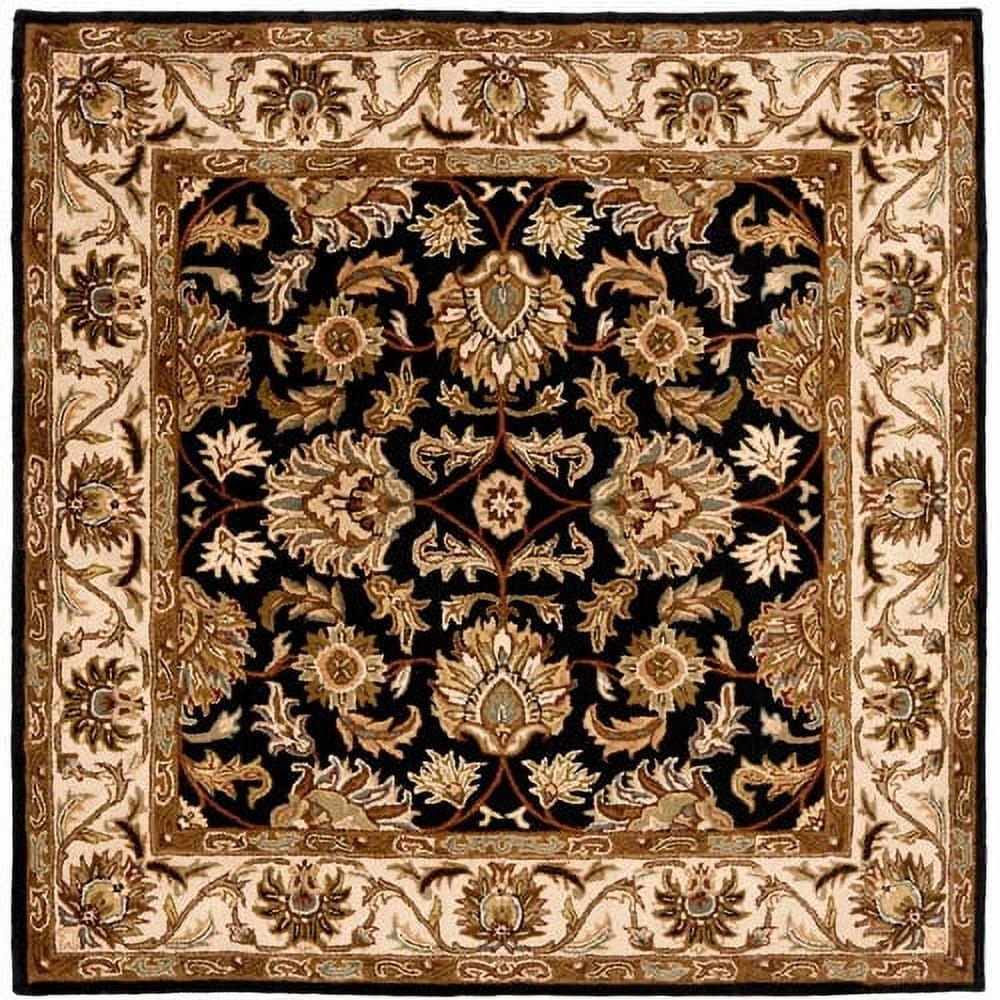 Heritage HG628 Hand Tufted Area Rug - Black/Beige - 4'x4' - Safavieh.