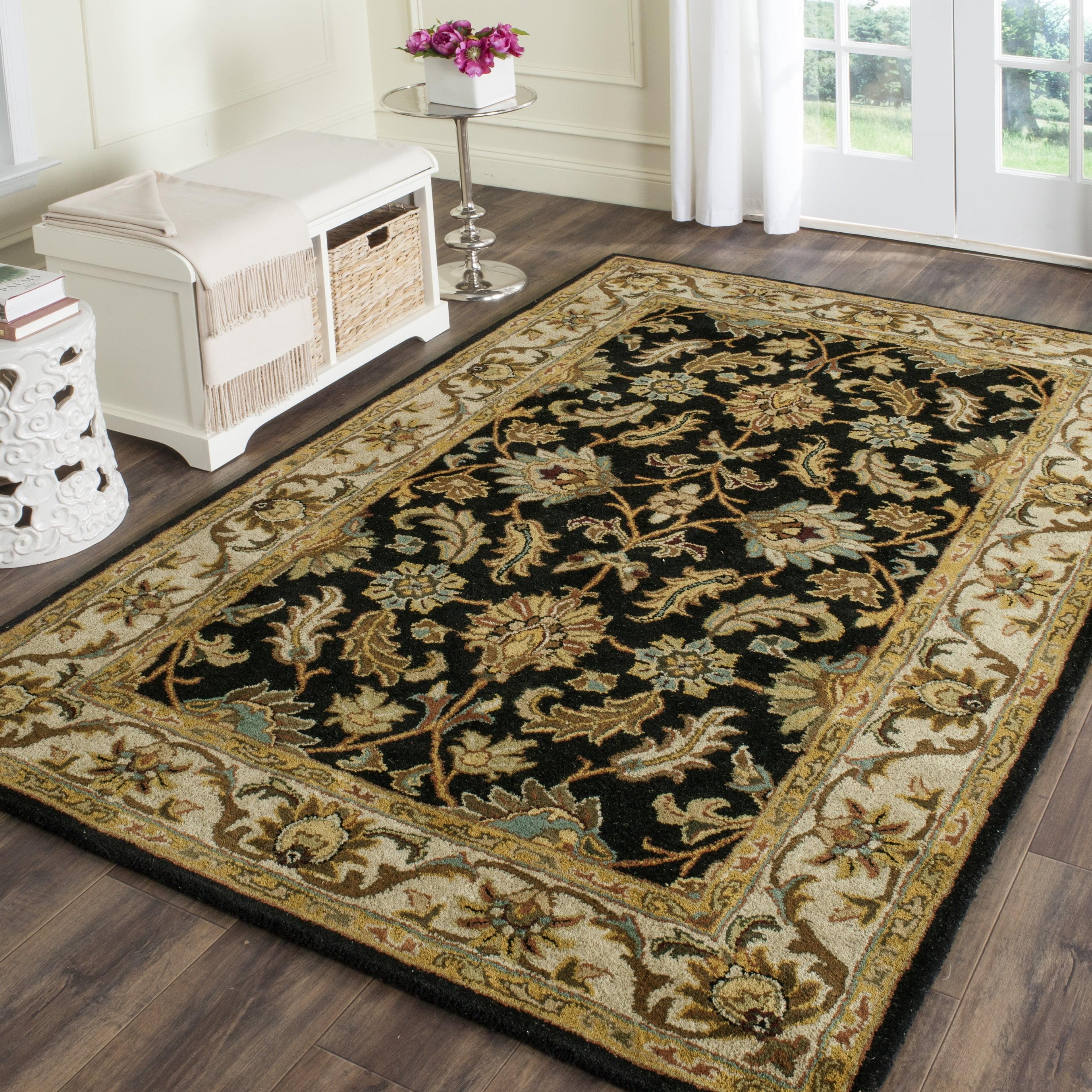 Heritage HG628 Hand Tufted Area Rug - Black/Beige - 4'x6' - Safavieh.