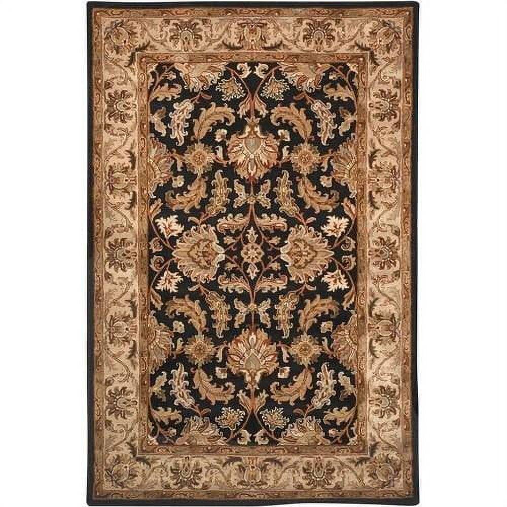 SAFAVIEH Heritage Valery Traditional Wool Area Rug, Black/Beige, 9'6" x 13'6"