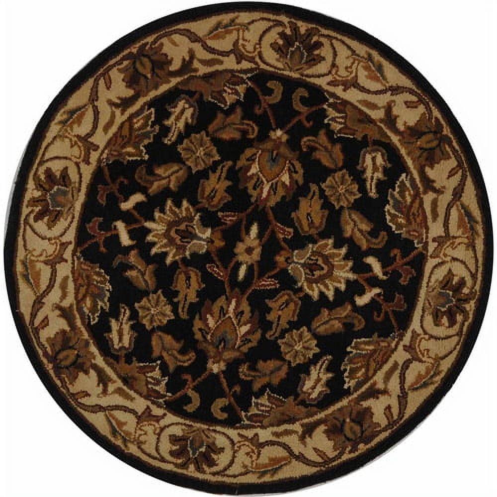SAFAVIEH Heritage Valery Traditional Wool Area Rug, Dark Green/Gold, 6' x 6' Round