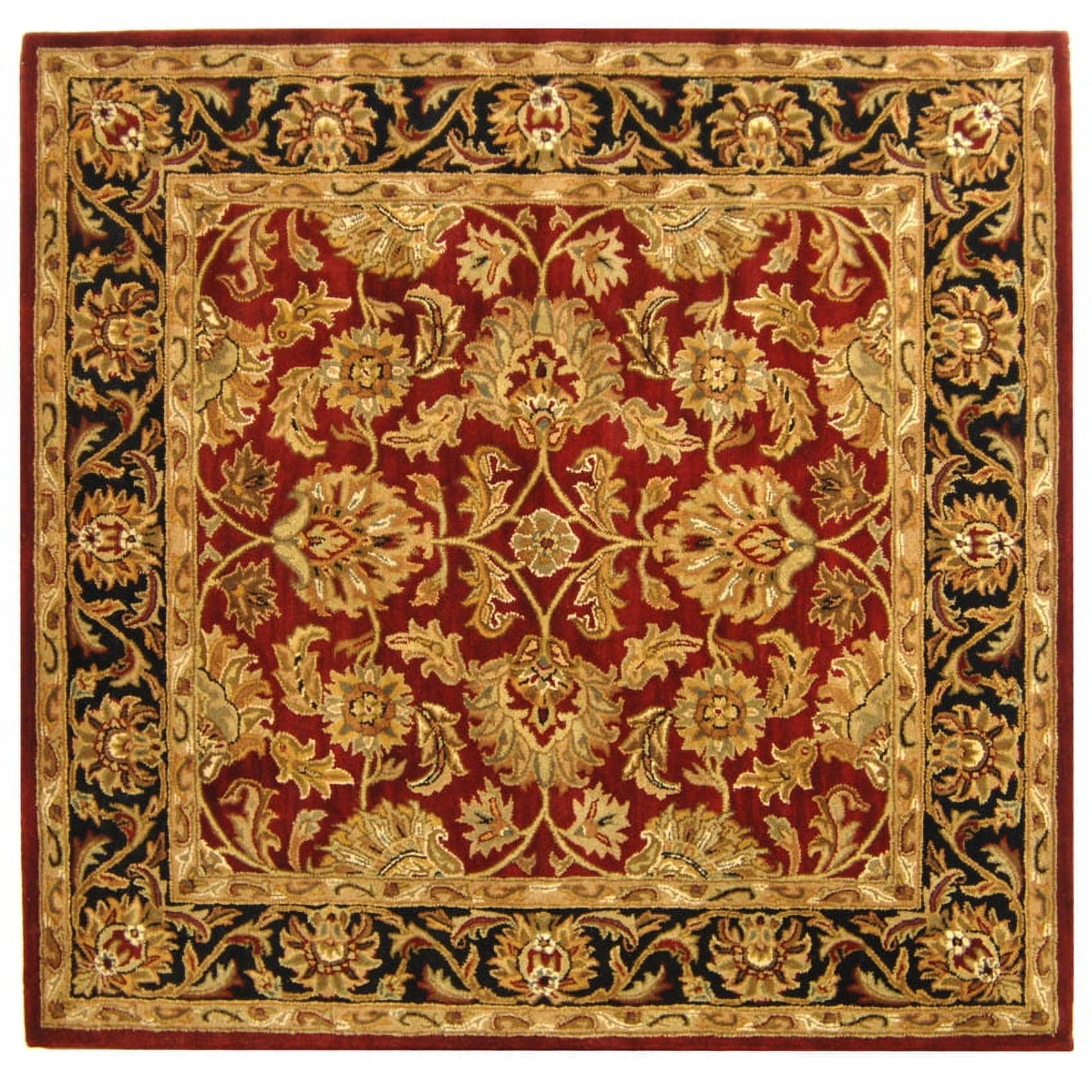 Heritage HG628 Hand Tufted Area Rug - Red/Black - 4'x4' - Safavieh.