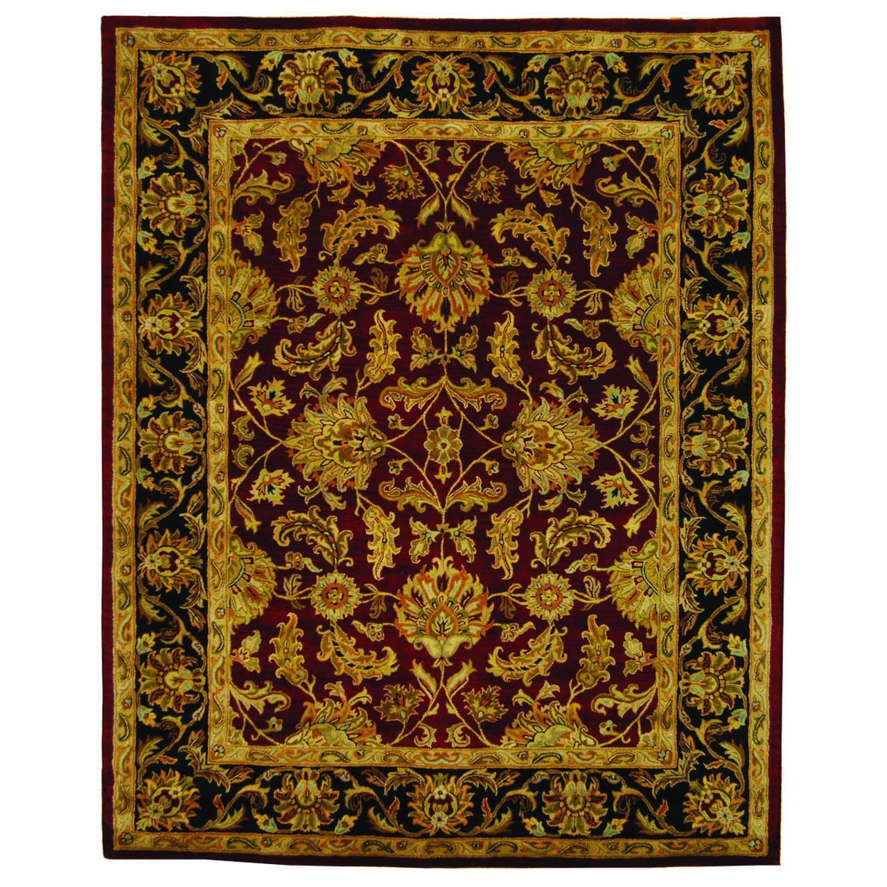 Heritage HG628 Hand Tufted Area Rug - Red/Black - 7'6"x9'6" - Safavieh.