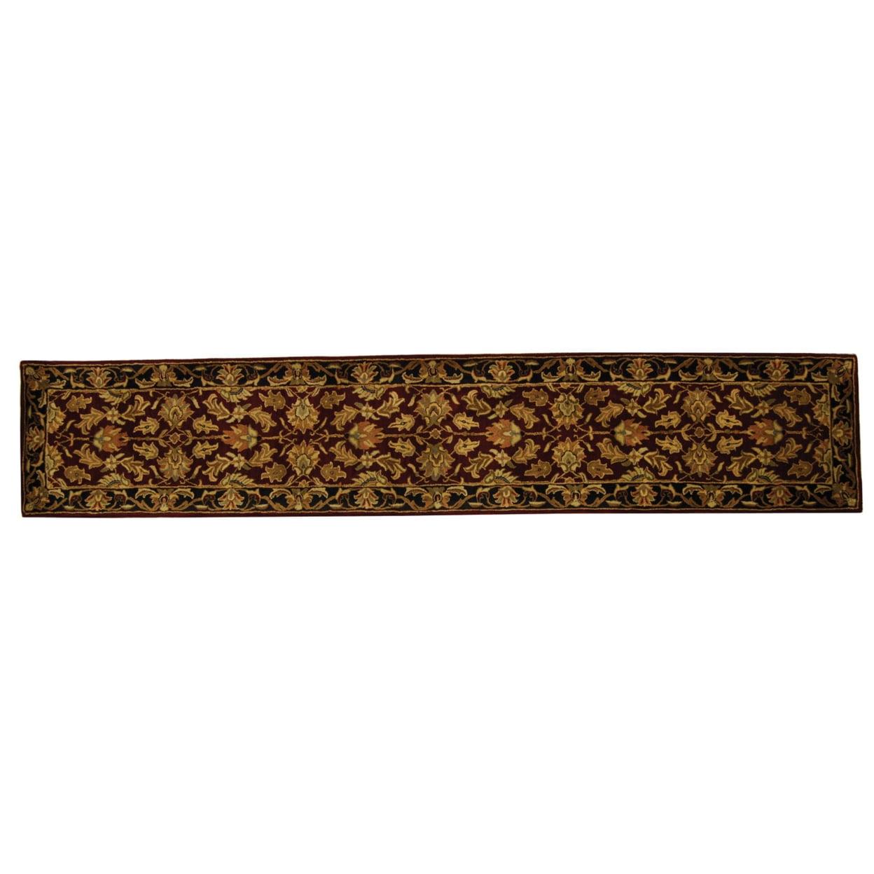 Heritage HG628 Hand Tufted Runner Rug - Red/Black - 2'3"x12' - Safavieh.