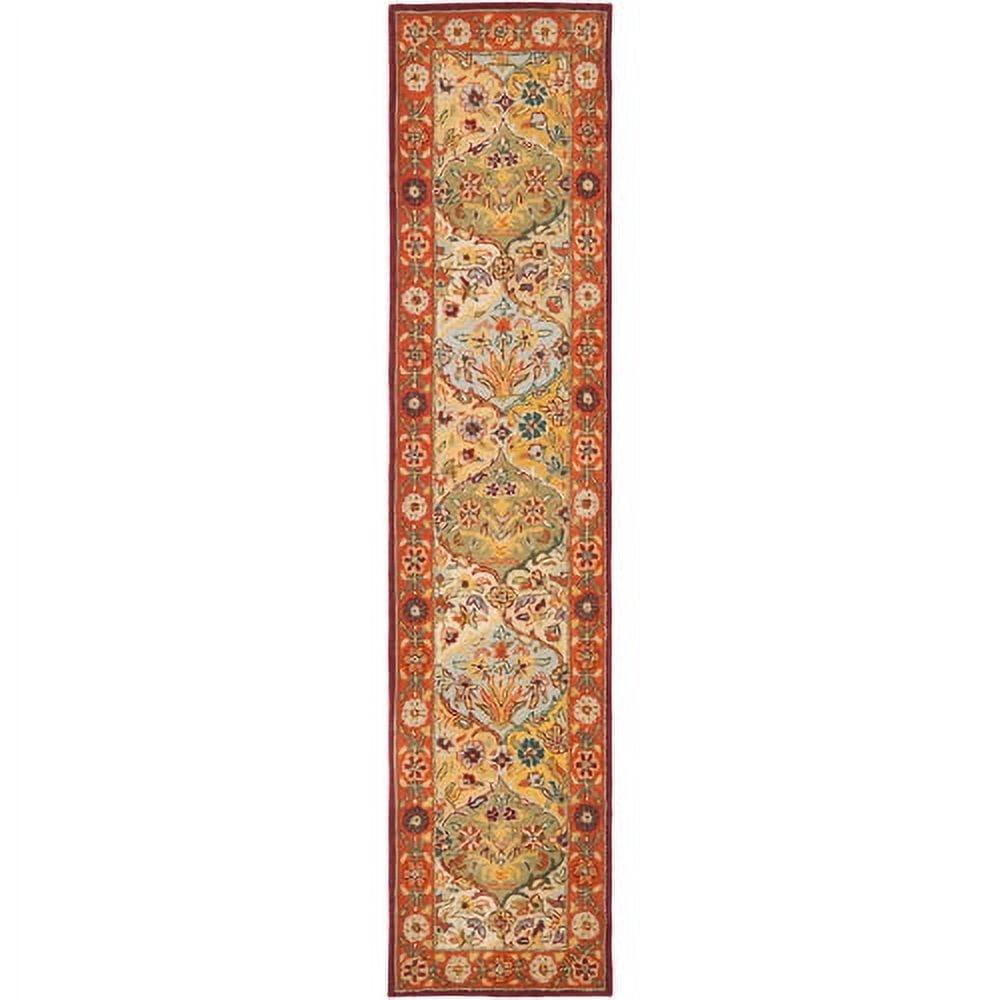Heritage HG510 Hand Tufted Runner Rug - Multi/Red - 2'3"x16' - Safavieh.