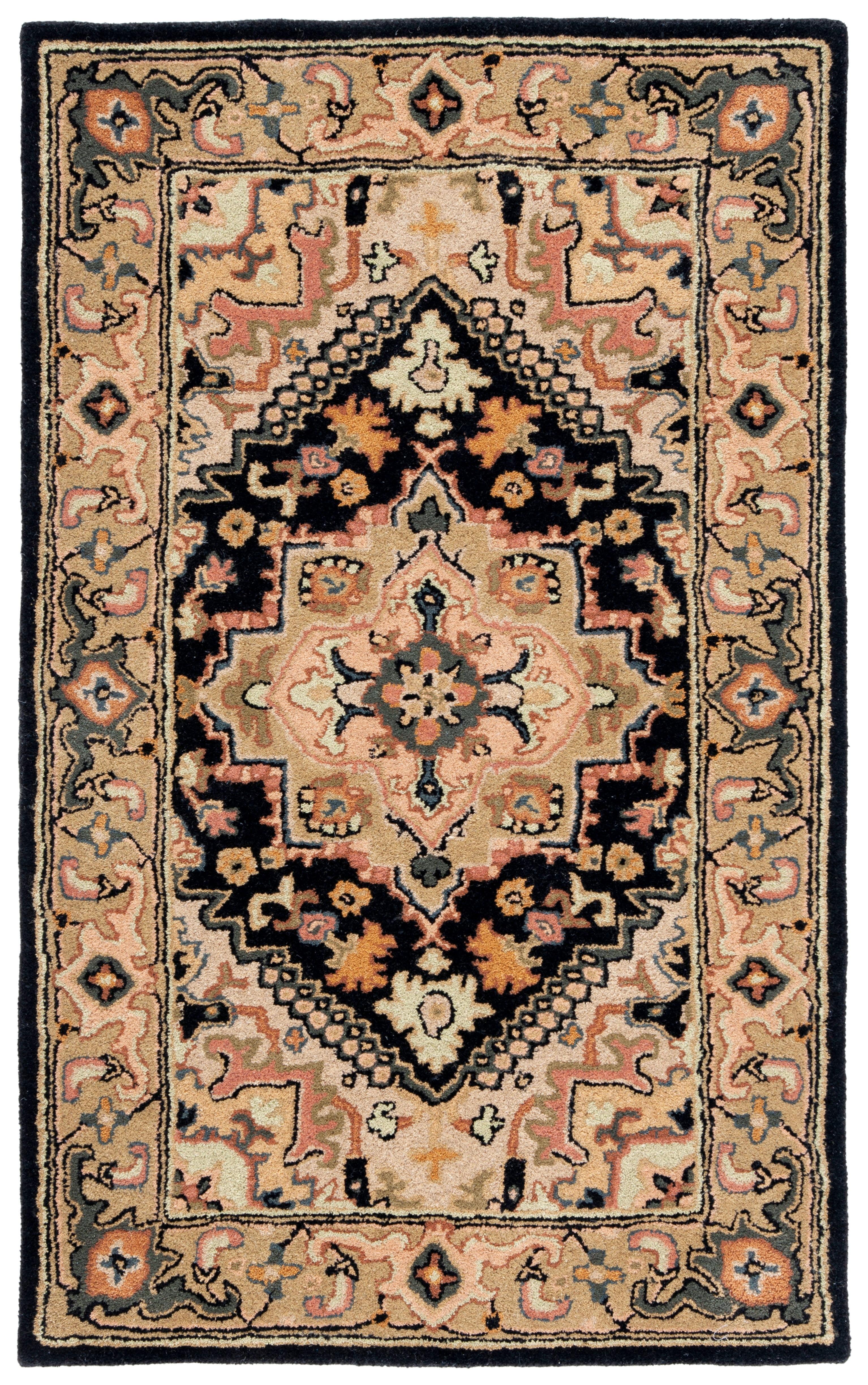 Heritage HG625 Handmade Accent Rug - 2'x3' - Black/Gold - Safavieh