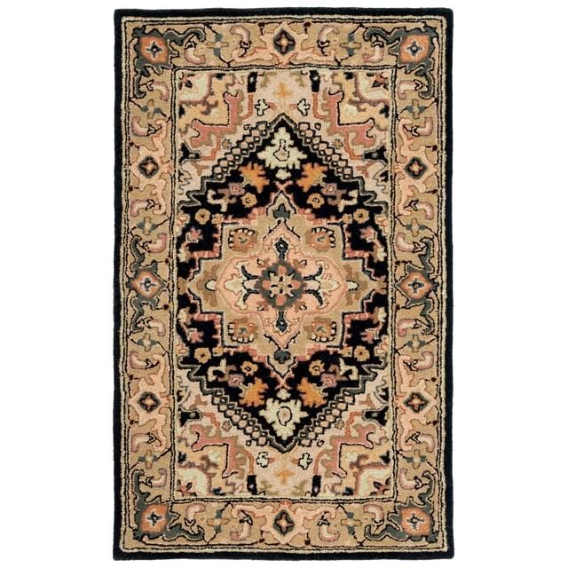 Heritage HG625 Handmade Area Rug - 4'x6' - Black/Gold - Safavieh