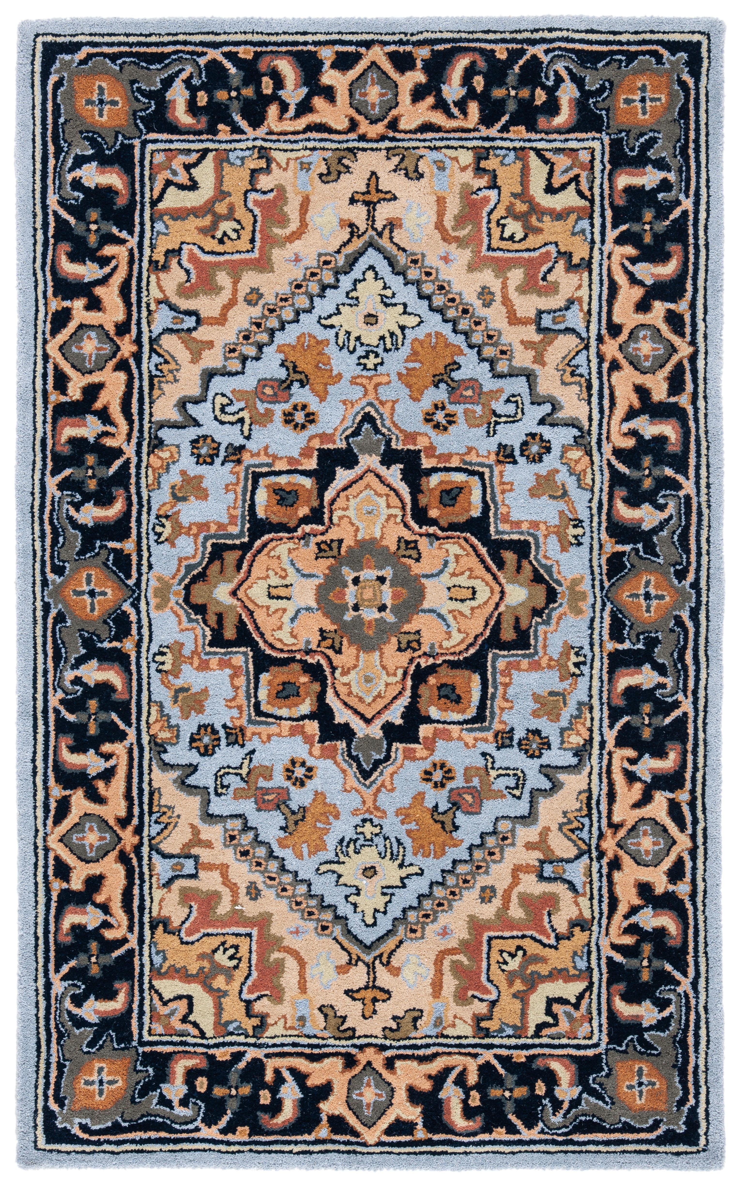Heritage HG625 Handmade Accent Rug - 3'x5' - Blue/Light Brown - Safavieh
