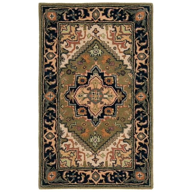 Heritage HG625 Handmade Accent Rug - 3'x5' - Green/Light Brown - Safavieh
