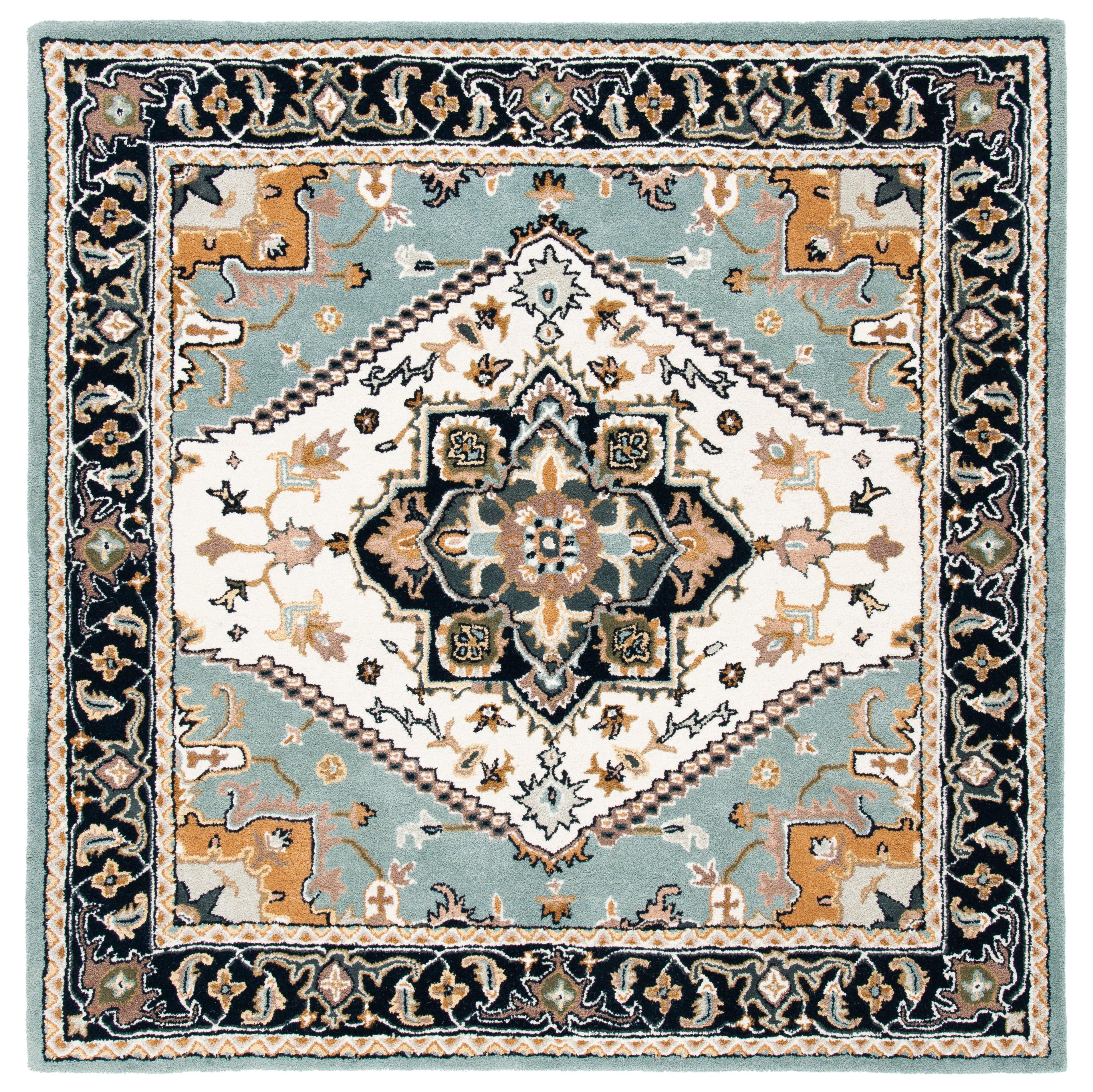 Heritage HG625 Handmade Area Rug - 8'x8' - Grey/Green - Safavieh