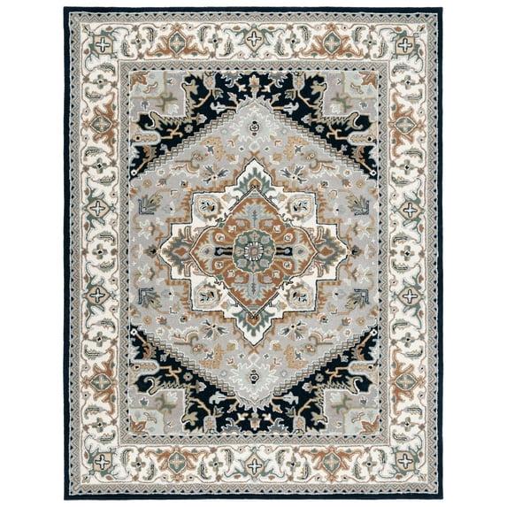 Heritage HG625 Handmade Area Rug - 8'x10' - Grey/Navy - Safavieh
