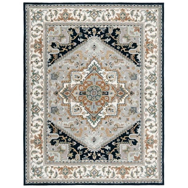 Heritage HG625 Handmade Area Rug - 8'x10' - Grey/Navy - Safavieh