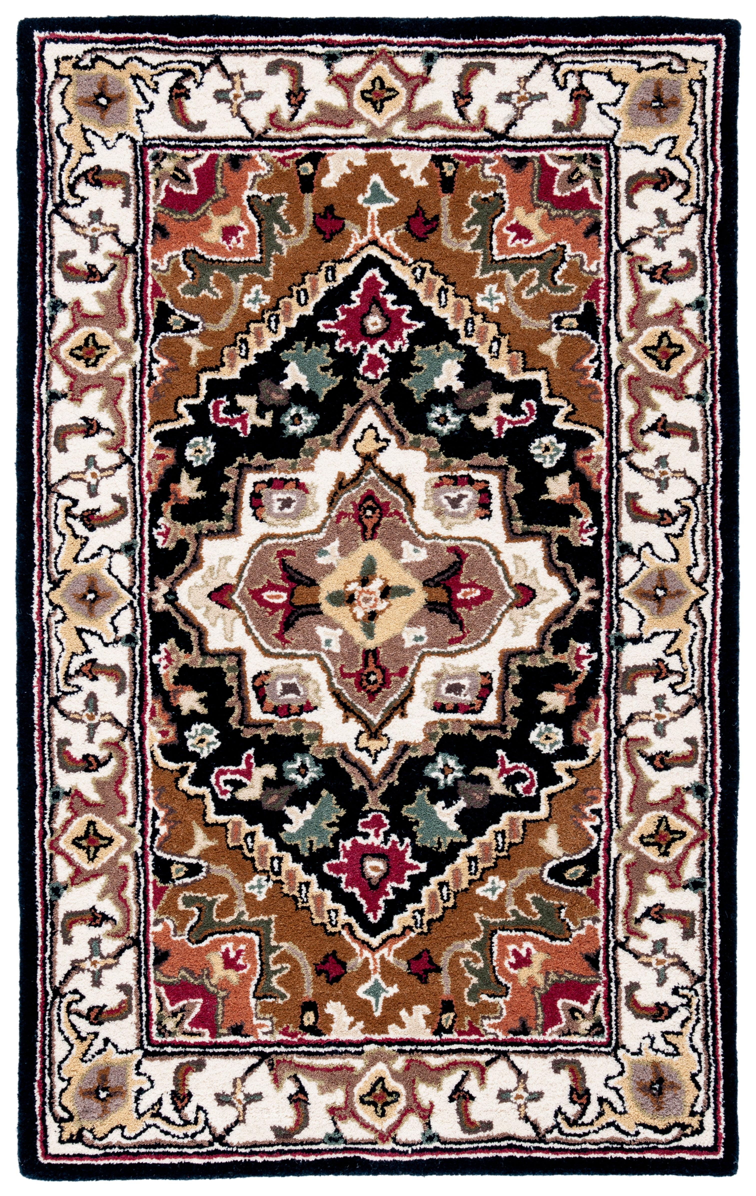 Heritage HG625 Handmade Area Rug - 4'x6' - Navy/Brown - Safavieh