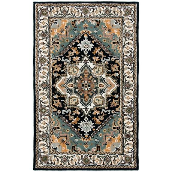 Heritage HG625 Handmade Area Rug - 5'x8' - Navy/Ivory - Safavieh