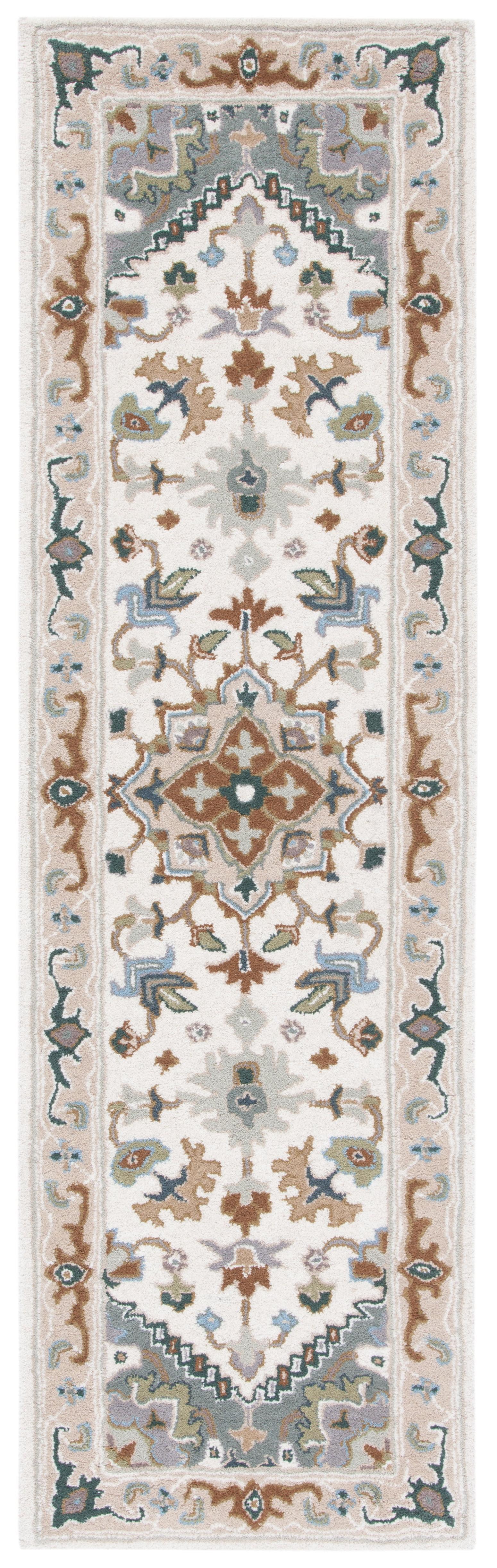 SAFAVIEH Heritage York Oriental Wool Runner Rug, Ivory/Light Blue, 2'3" x 18'