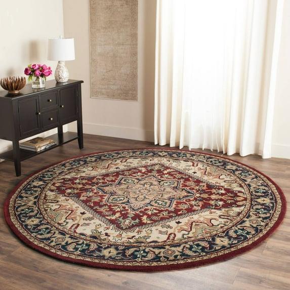 Heritage HG625 Handmade Area Rug - 8' Round - Red - Safavieh