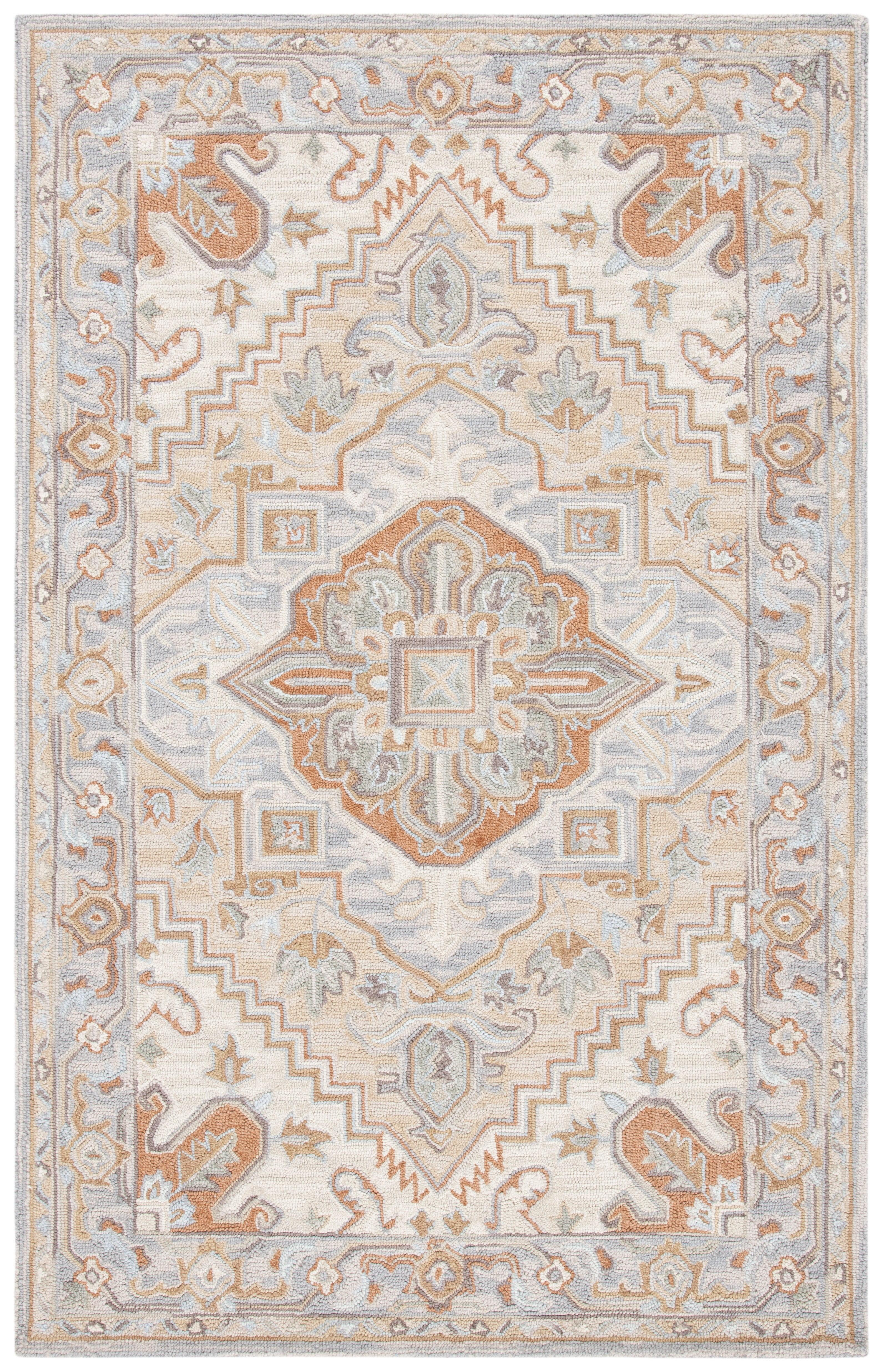 Heritage HG920 Hand Loomed Area Rug - Beige/Grey - 3'x5' - Safavieh.