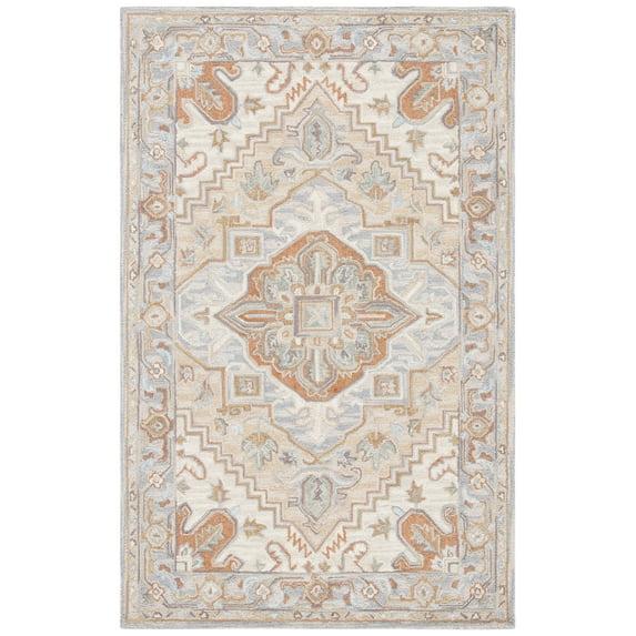 Heritage HG920 Hand Loomed Area Rug - Beige/Grey - 4'x6' - Safavieh.