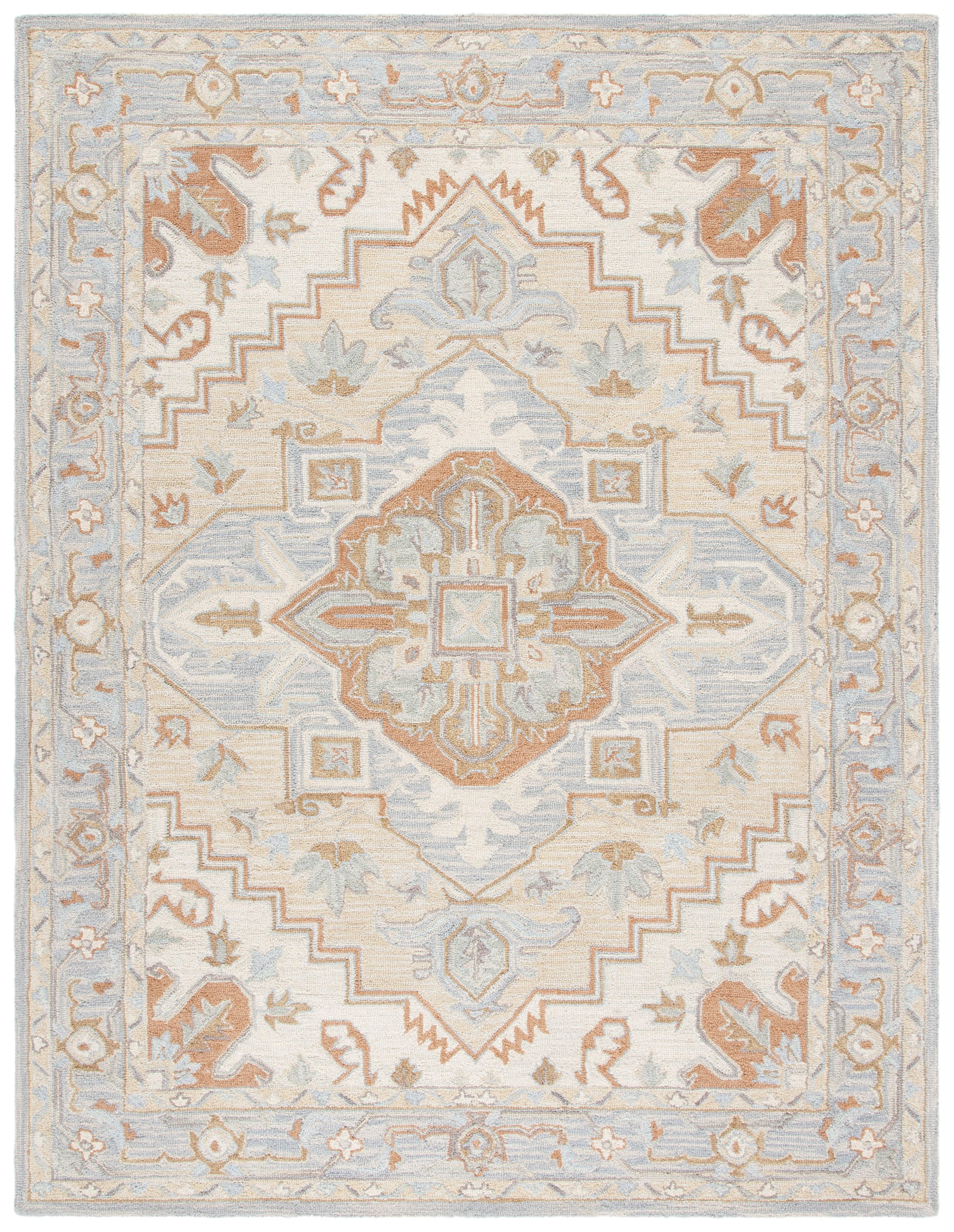 Heritage HG920 Hand Loomed Area Rug - Beige/Grey - 8'9"x11'9" - Safavieh.