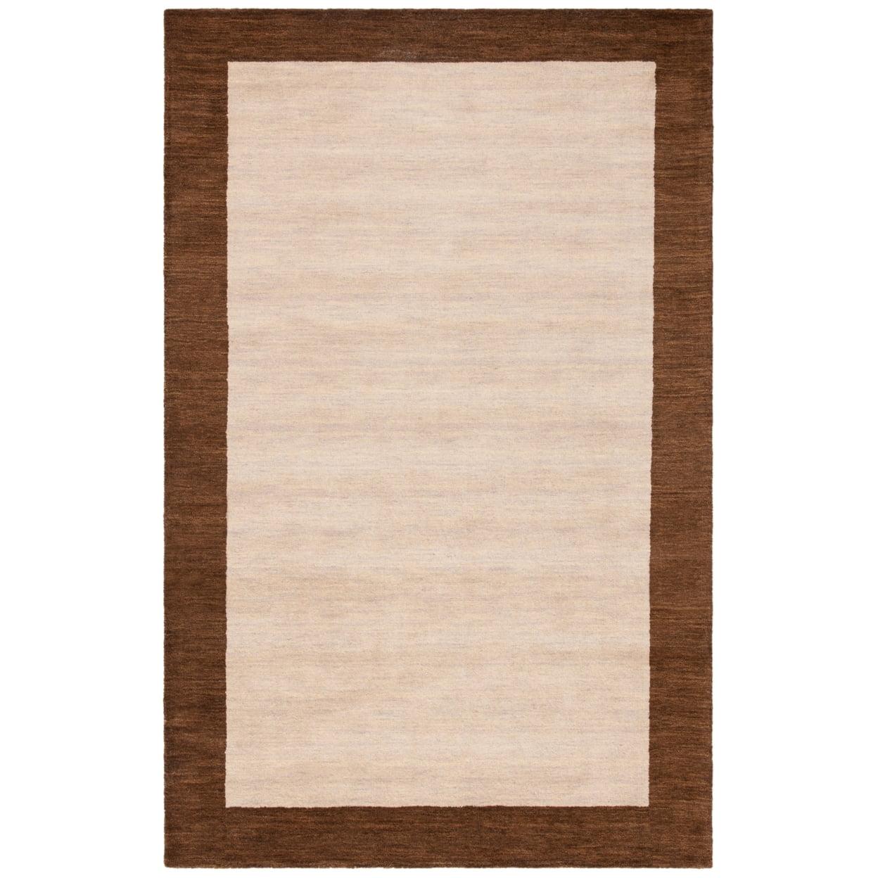 Hand-Knotted Artisan Wool Rug Beige/Dark Brown 4' x 6'