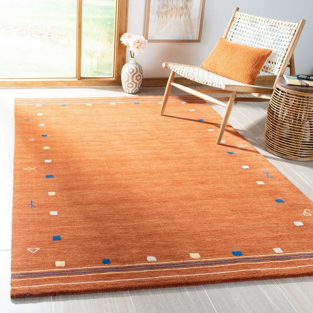 Himalaya HIM563 Handmade Area Rug - 6'x6' - Rust - Safavieh