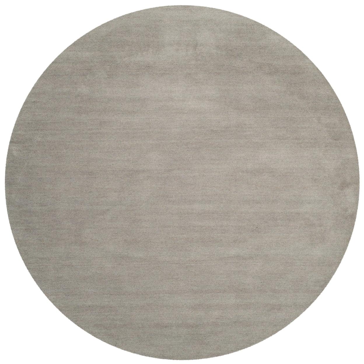 Handmade Gray Wool Tufted Round Rug - 4' Diameter