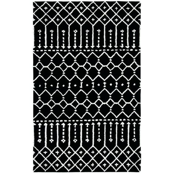 Himalaya HIM903 Handmade Area Rug - 4'x6' - Black/Ivory - Safavieh