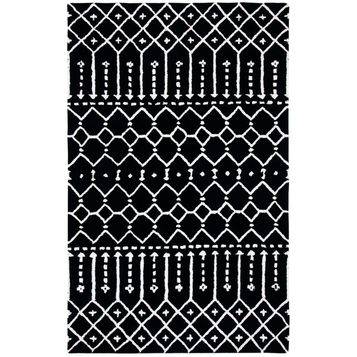 Himalaya HIM903 Handmade Area Rug - 5'x8' - Black/Ivory - Safavieh