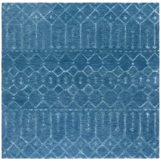Himalaya HIM903 Handmade Area Rug - 8'x8' - Navy/Silver - Safavieh