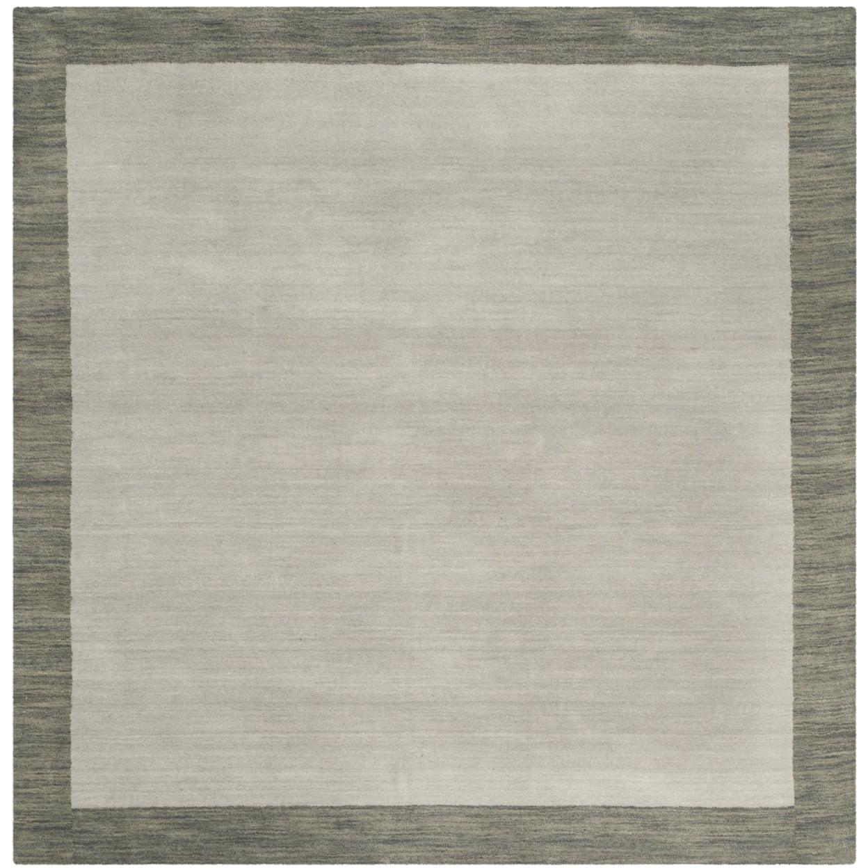 Himalaya Light and Dark Gray Hand-Knotted Wool Rug, 4' x 4'