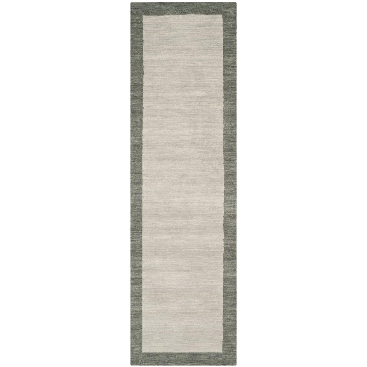 Himalaya Light Grey and Dark Grey Wool Runner Rug