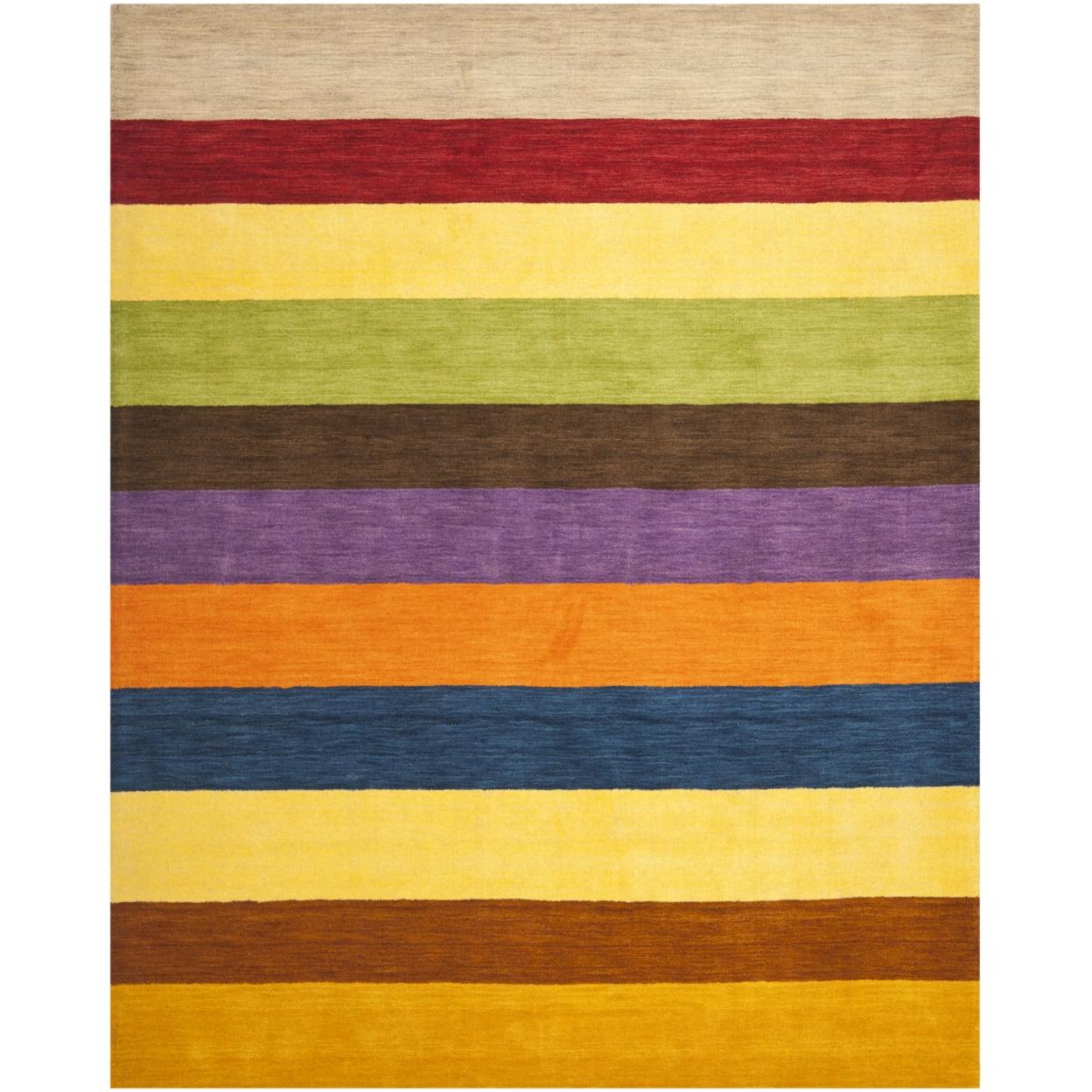 Multicolor Hand-Knotted Wool 8' x 10' Area Rug