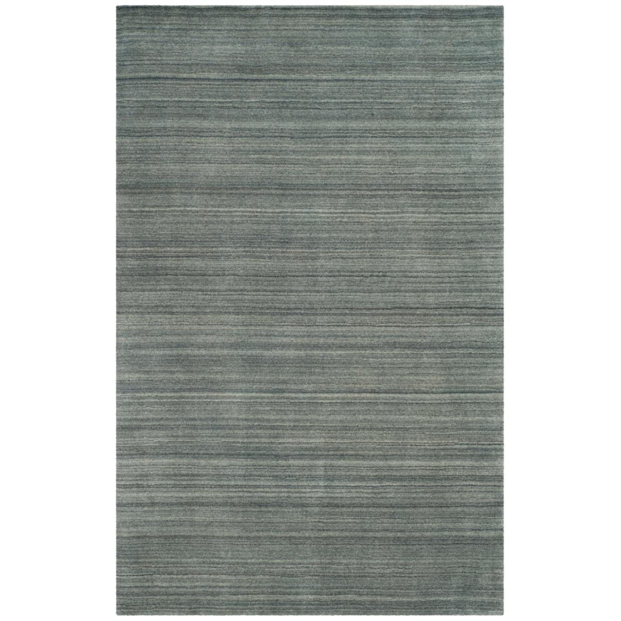 Slate Blue Hand-Knotted Wool 4' x 6' Area Rug