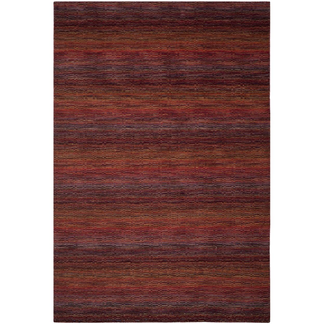 Handmade Red Wool 6' x 9' Hand-Knotted Area Rug