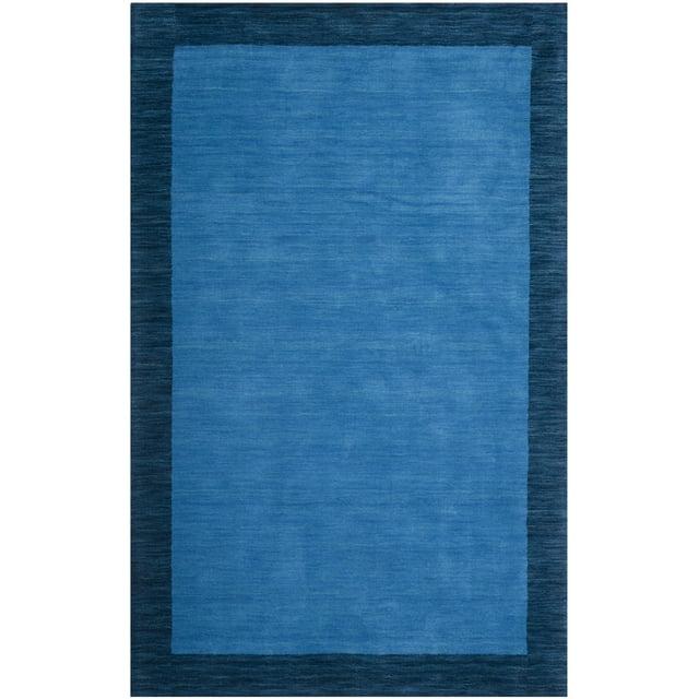 SAFAVIEH Himalaya Lexine Solid Wool Area Rug, Light Blue/Dark Blue, 11' x 15'