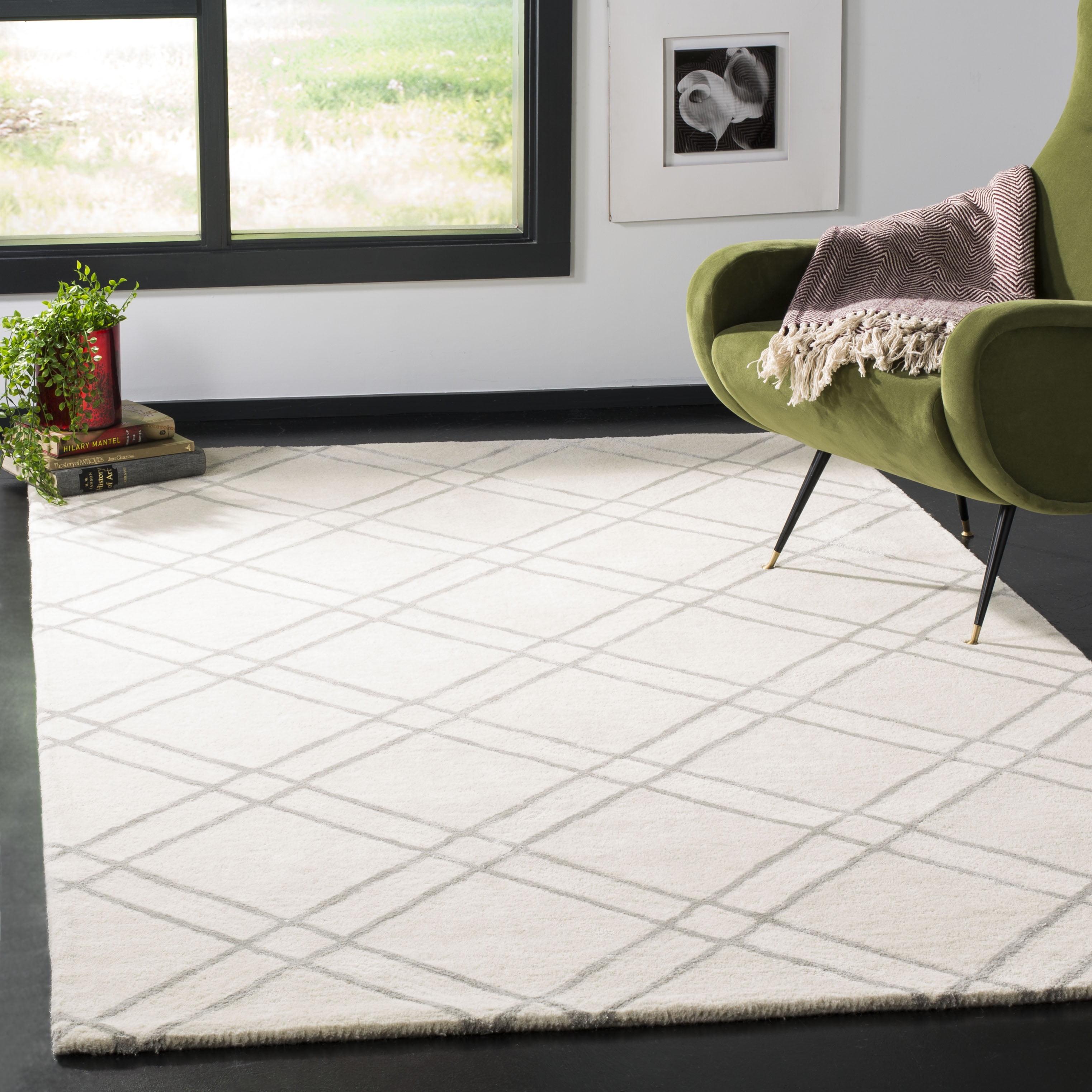 Himalaya HIM901 Hand Tufted Area Rug - Ivory/Silver - 8'x10' - Safavieh.