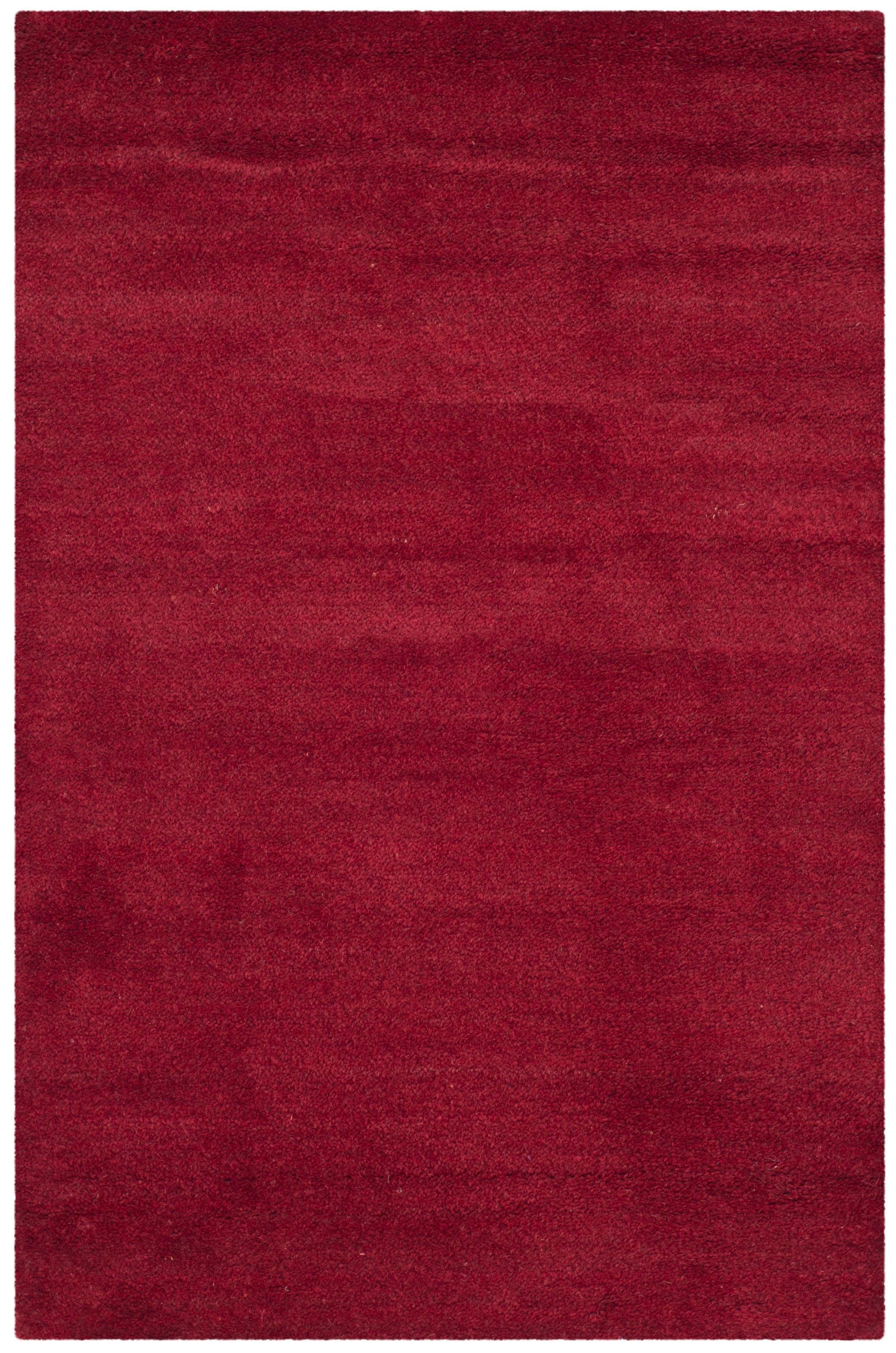 SAFAVIEH Himalaya Rachelle Solid Wool Area Rug, Red, 2'3" x 4'