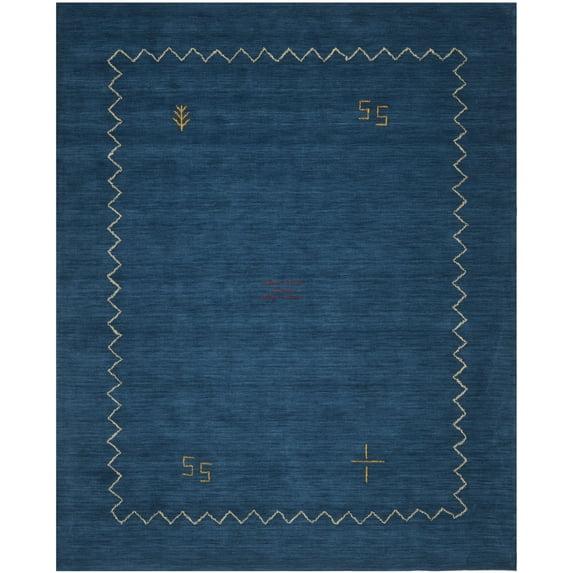 SAFAVIEH Himalaya Yvonne Solid Wool Area Rug, Blue, 11' x 15'