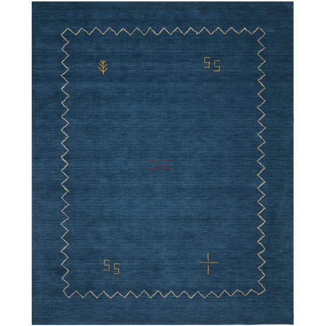 SAFAVIEH Himalaya Yvonne Solid Wool Area Rug, Blue, 11' x 15'