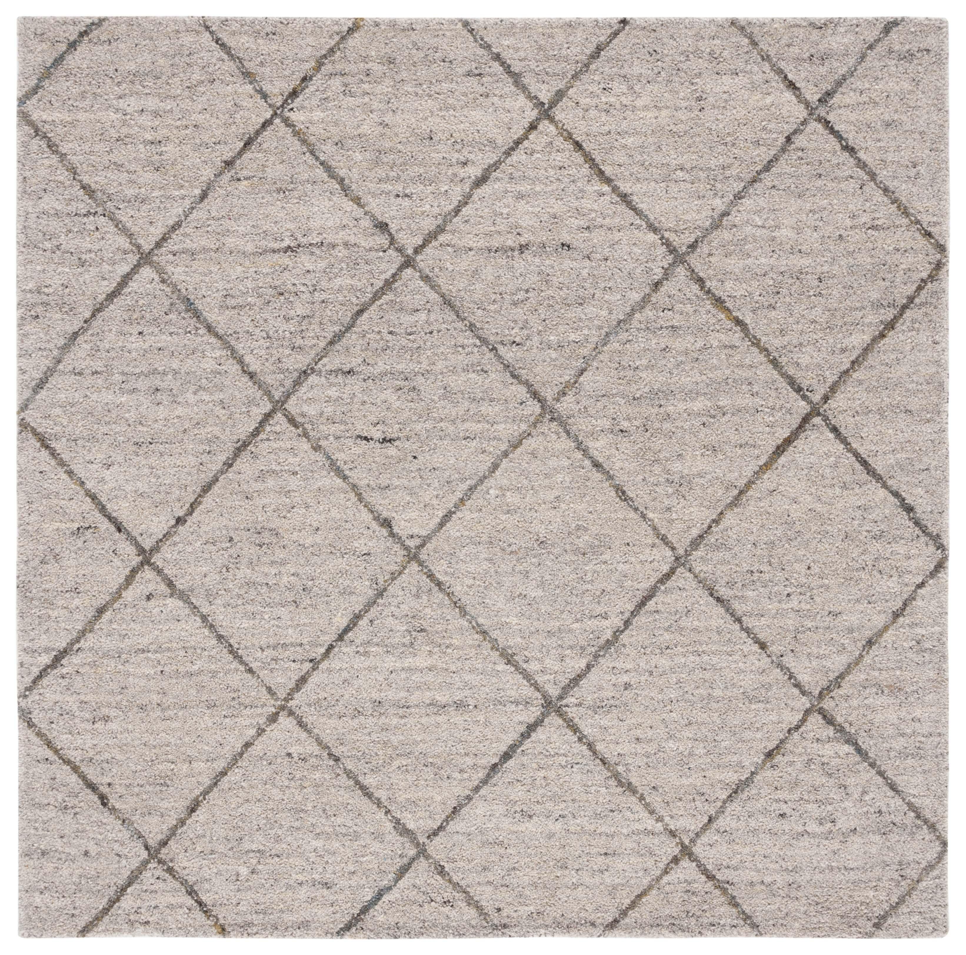 SAFAVIEH Himalaya Zoe Geometric Wool Area Rug, Ivory, 6' x 6' Square