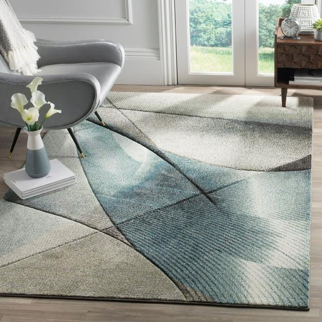 Hollywood HLW715 Machine Made Accent Rug - 2'7"x5' - Grey/Teal - Safavieh