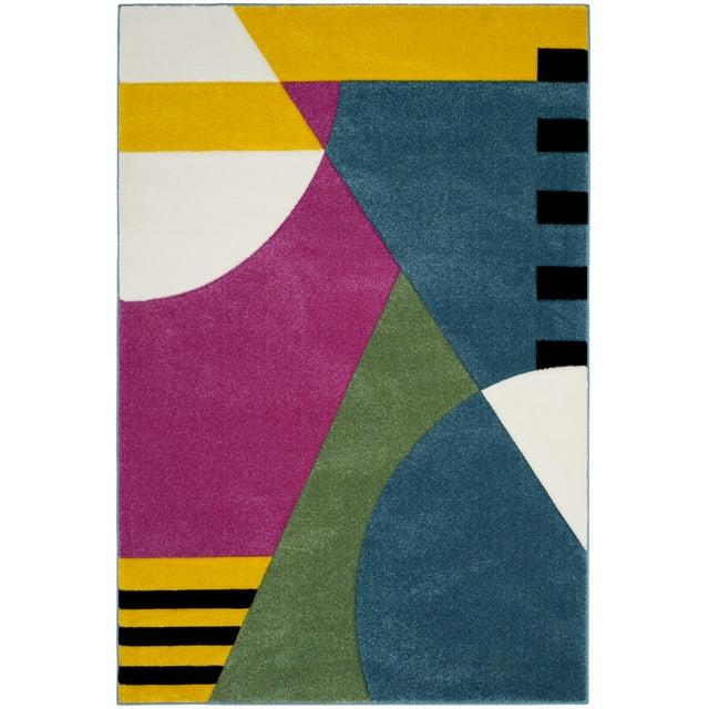 Hollywood HLW706 Machine Made Accent Rug - 2'3"x4' - Peacock Blue/Fuchsia - Safavieh