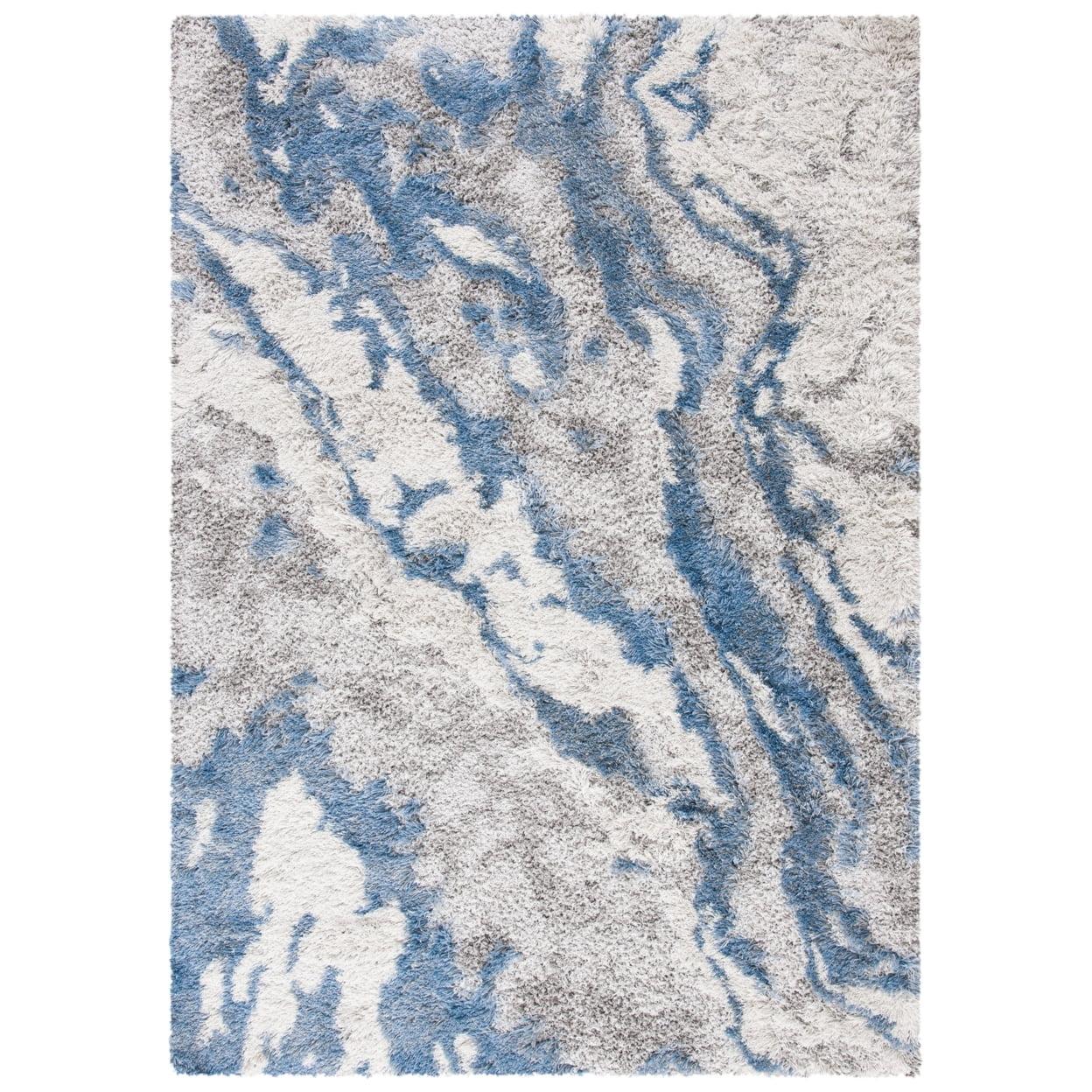 Horizon Shag 800 HZN890 Machine Made Accent Rug - 3'x5' - Grey/Blue - Safavieh