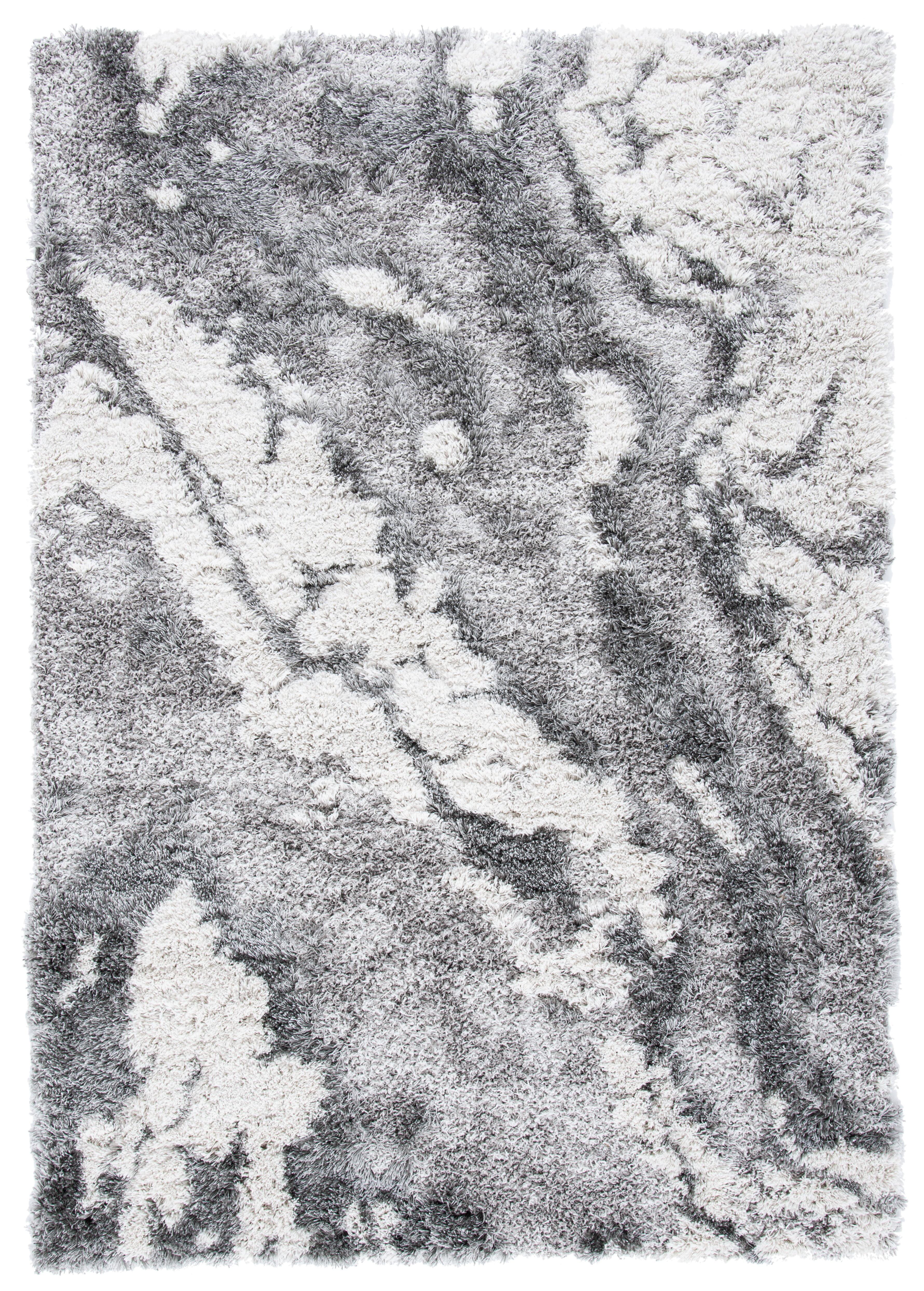 Horizon Shag 800 HZN890 Machine Made Accent Rug - 3'x5' - Grey/Ivory - Safavieh