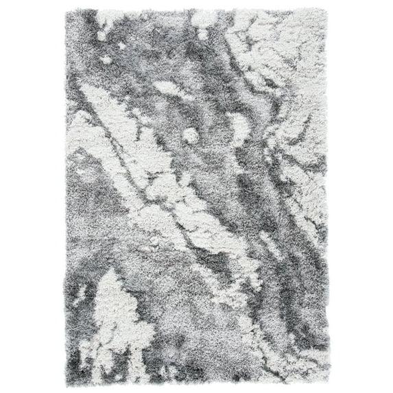 Horizon Shag 800 HZN890 Machine Made Area Rug - 6'x9' - Grey/Ivory - Safavieh