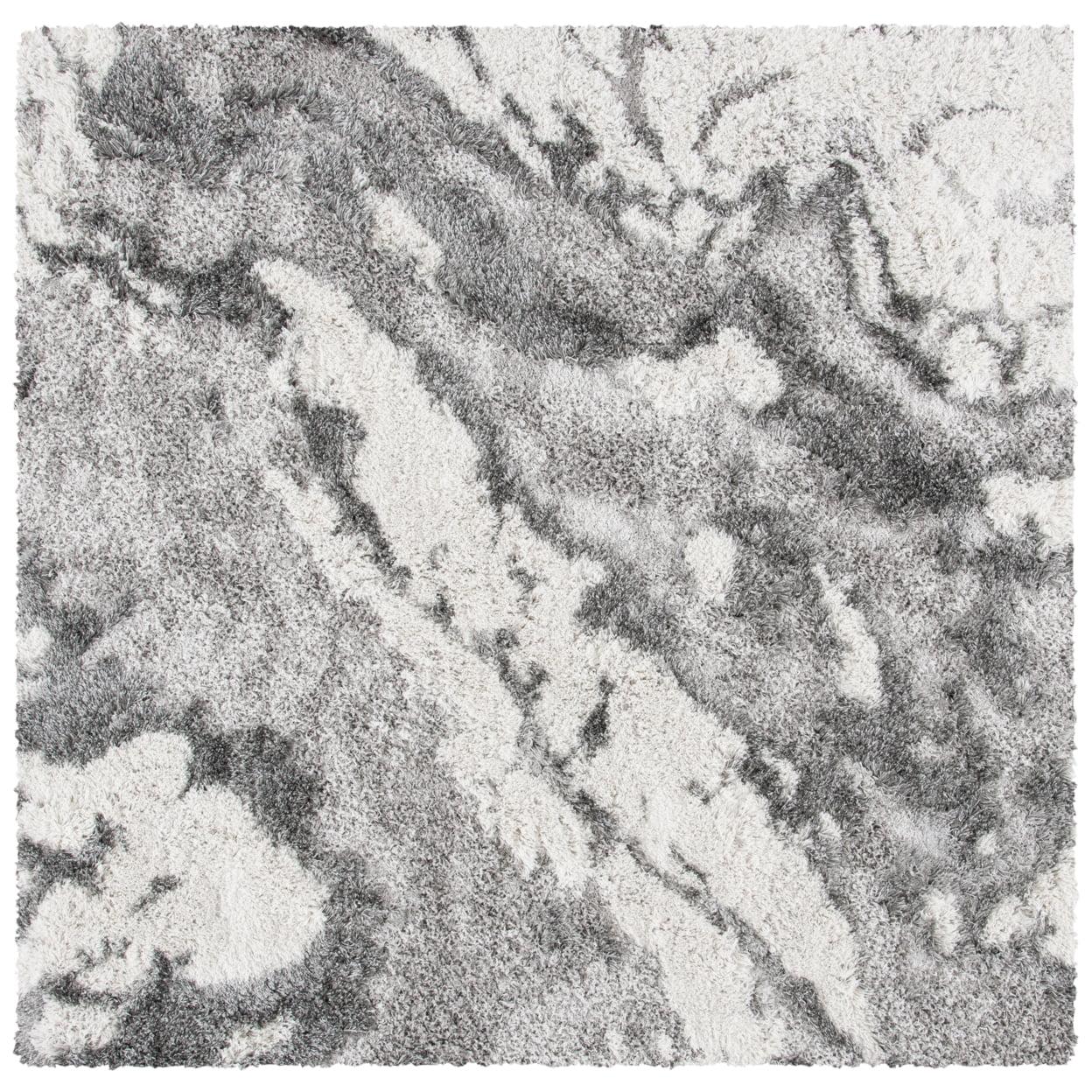 Horizon Shag 800 HZN890 Machine Made Area Rug - 5'x5' - Grey/Ivory - Safavieh