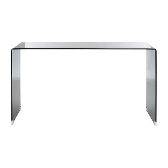 Huck Tempered Glass Console - Clear/Grey - Safavieh