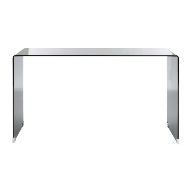 Huck Tempered Glass Console - Clear/Grey - Safavieh